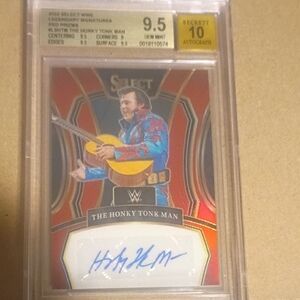 Honky Tonk Man 2024 WWE Select Beckett Graded 9.5 Serial #44/99 Autograph Card